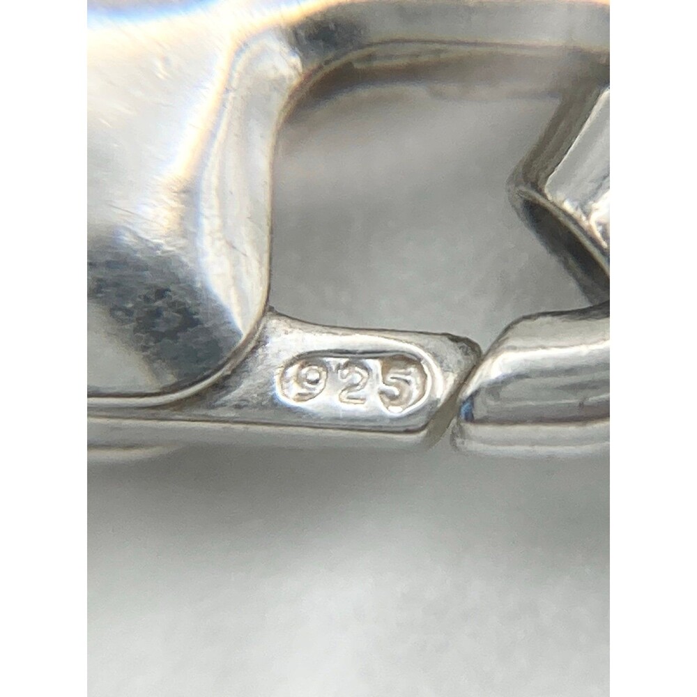 7.5mm super heavy 925 Italy sterling silver Cuban link chain reversible necklace - Picture 11 of 12